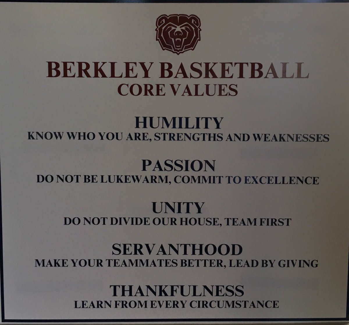 Berkleybball1's tweet photo. #knowyourcorevalues https://t.co/nXzwj7uKqQ