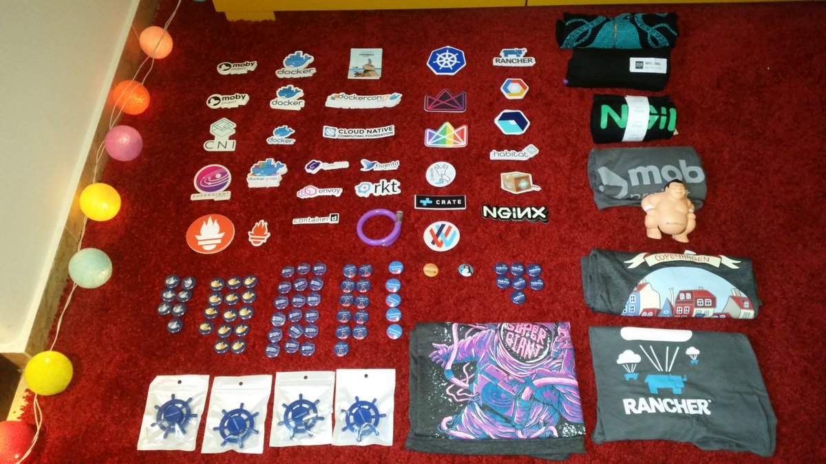 Docker Swag is in Lisbon! When do you think we should have the next meetup? =) #docker #swag #dockercon #lisbon