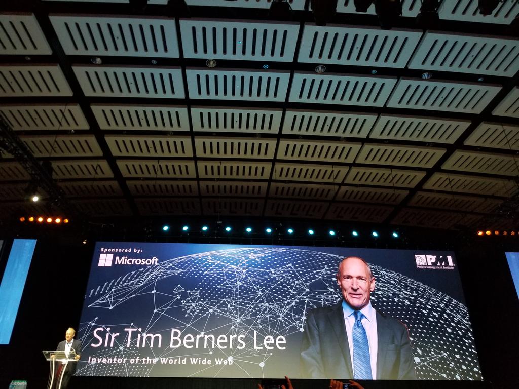 pmi_scc's tweet photo. #PMICon17. Keynoter: Sir Tim Bernes-Lee. A Look into the Future of Tech. Inventor of the WWW. The ultimate #changemaker
#pmiscc https://t.co/DY39JJfh4j
