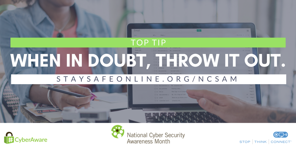 mcuonline's tweet image. Links in emails, posts and ads are often how criminals try to steal info. Stay #CyberAware hubs.ly/H08TvYy0