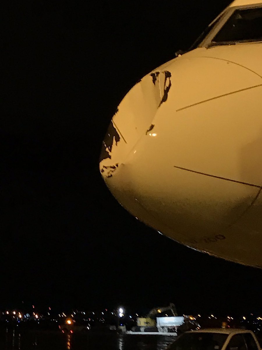 HaleyHuestis's tweet photo. Thankful the guys made it safely to Chicago last night. Hopefully @Delta will investigate &amp; give us some answers as to what caused this.🙏🏽 https://t.co/O6oSUp462o