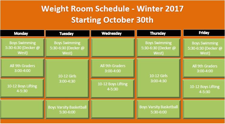 CoachDeckerBHS's tweet photo. Here is the schedule for this winter and starting on Monday.  Please share and plan accordingly.  Thank you! https://t.co/B6tjThfIhB