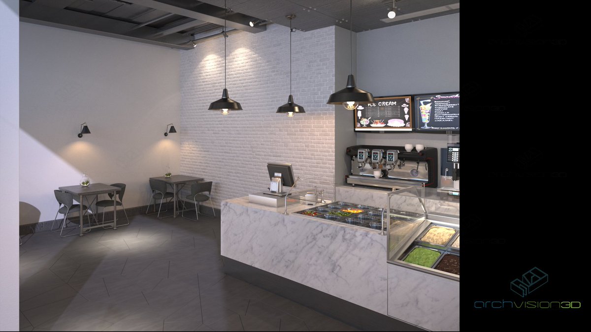 Archvision 3d Auf Twitter Ice Cream Shop Design Interior
