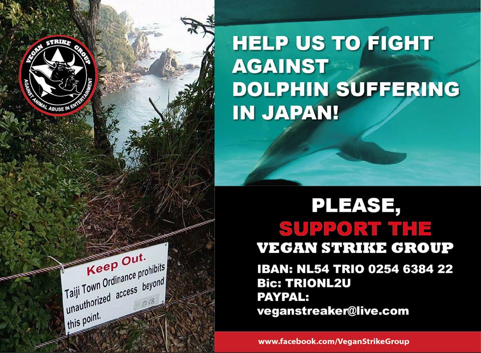 VeganStrikeGr's tweet photo. #VeganStrikeGroup in cell Japan after protest >jumping in basin during dolphinshow PeterJanssen &amp; KirstendeKrimpe @ComiteDNH @DierEenVriend https://t.co/z0h0d0iOU7
