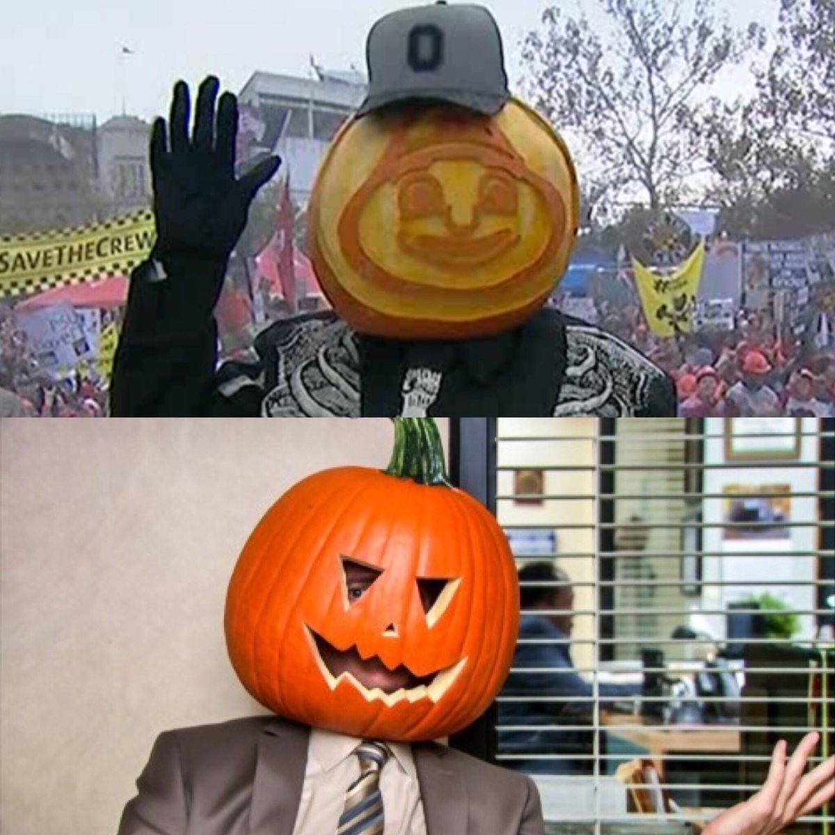 CollegeGameDay's tweet photo. Dwight Schrute says it should rot off his head in a month or two. https://t.co/oRxxdubF6P