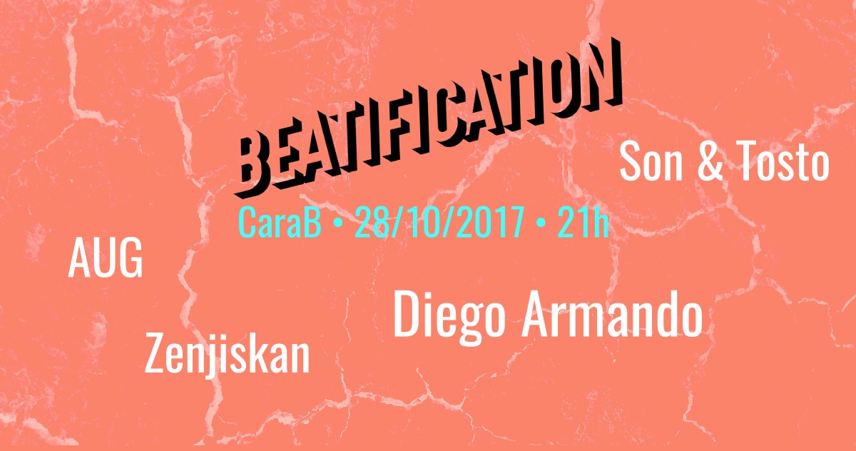 beatbarna's tweet photo. AVUI! a les 21h!
👉🏾 CaraB, Torrent de les Flors 36
lineup: @z_nji, Son &amp; Tosto, AUG, @riembauet 
💫💥 https://t.co/eCGSg6vC0O