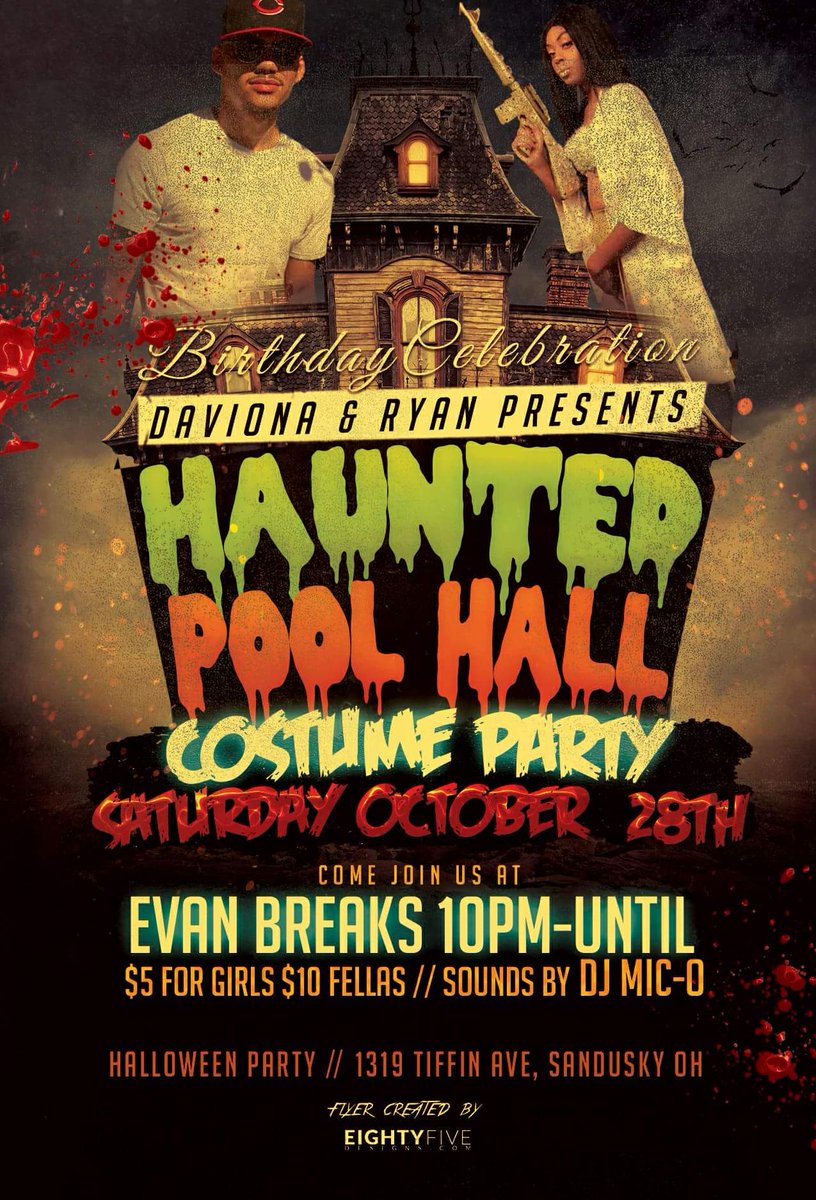 MikeyForbesCTG's tweet photo. Don't want to miss tonight Even Breaks , Haunted Pool Hall Halloween costume party sounds by #DjMICO you there. #HalloweenParty #ohio #Oh https://t.co/QxWpMka0Qe
