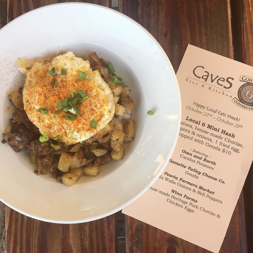 BierCaves's tweet photo. It’s #LocalEatsWeek in Corvallis! Join us for our brunch Mini Hash special featuring Oven &amp; Earth potatoes, Winn F… https://t.co/8xLdYvh8l7 https://t.co/bqthL7cdWC