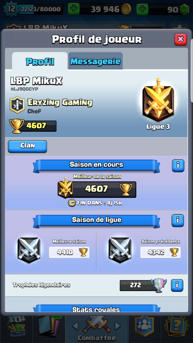 NFR_Mika57's tweet photo. Voila enfin passé la barre des 4600 tr #clashroyale #FierDeMoi #SleepLess_PlayMore https://t.co/jen4kpO0h1