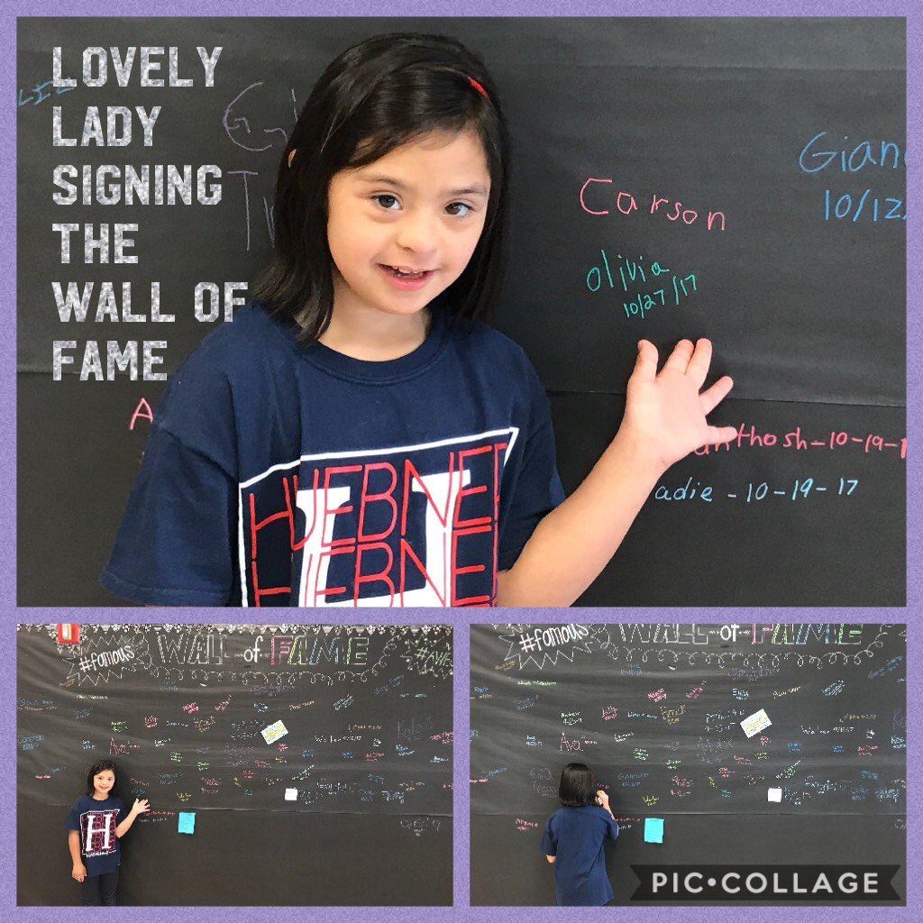 Lovely Lady signing the wall of fame #piccollage <a href="/huebnerhuskies/">Huebner Elementary</a> @happytobeahusky piccollage.com/_LLbQtejB
