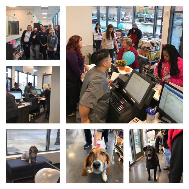 JoeCahue's tweet photo. Great turnout for our grand opening  - PetSmart Groomery in Oak Park IL. Come check us out, open 7am-9pm Mon-Sat, 8am-6pm Sunday! https://t.co/3YYUrMx55U