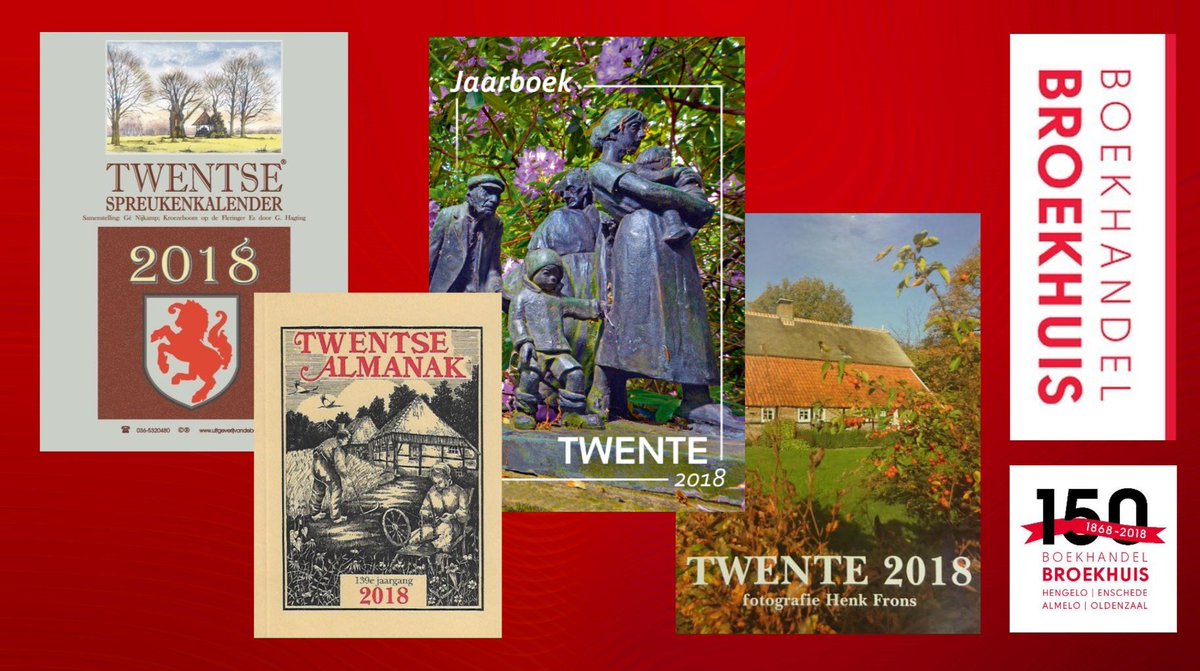 NIEUW BIJ BROEKHUIS
Twentse Spreukenkalender 2018, Jaarboek Twente 2018, Maandkalender Twente 2018 van Henk Frons en de Twentse Almanak 2018