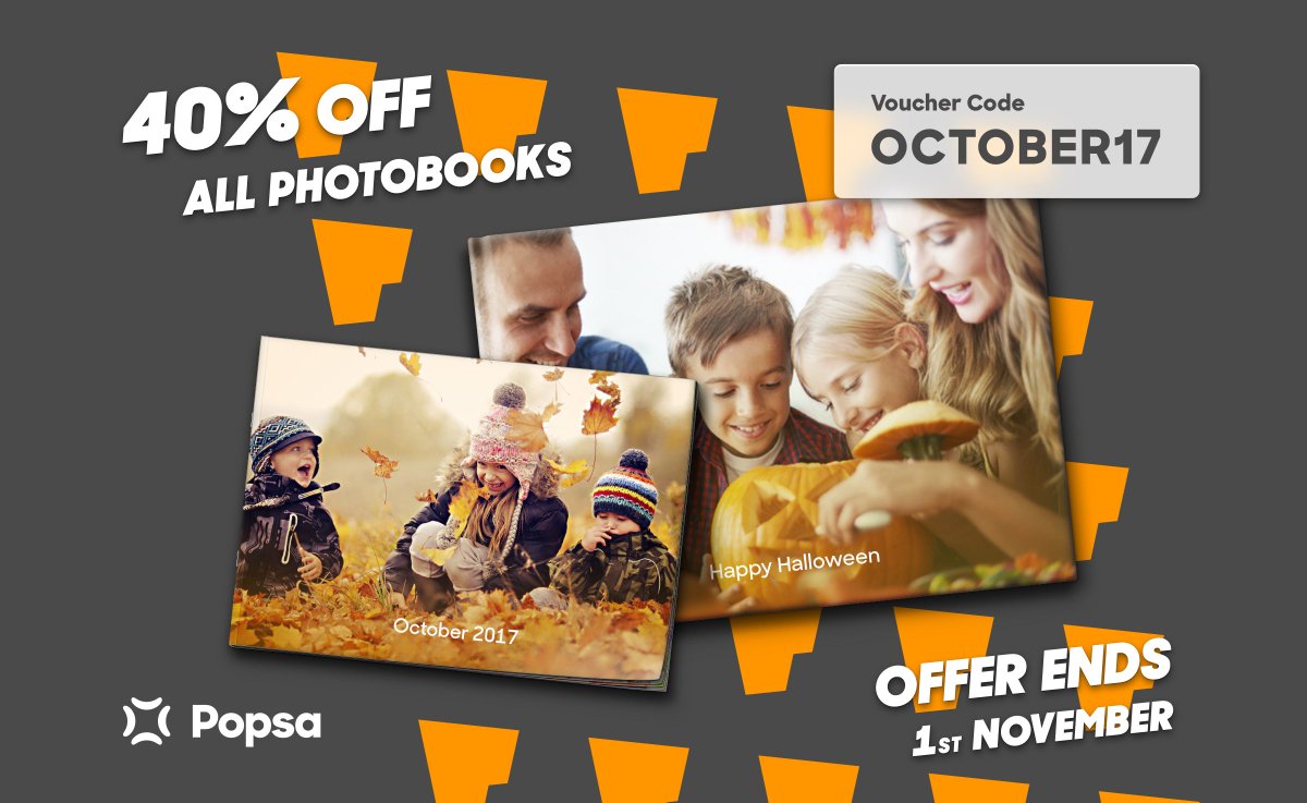 It's time to print your memories from October with a 40% discount in our Halloween sale! 🎃 👻
Enter voucher code OCTOBER17 at the checkout.