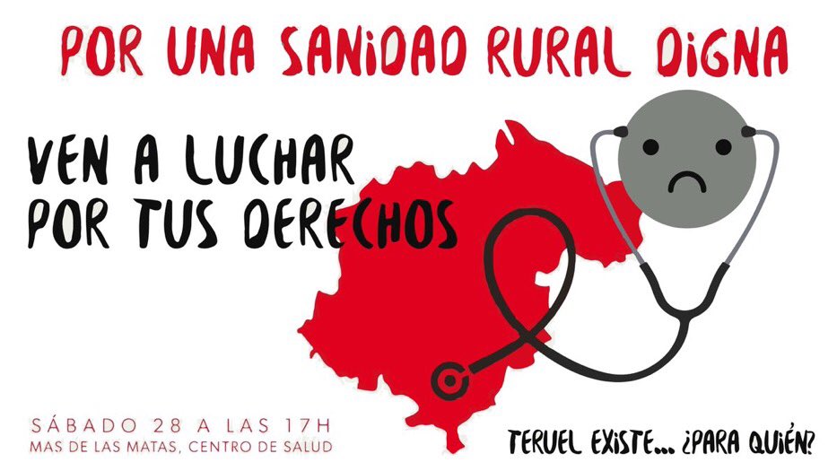 Por #SanidadRuralDigna Mucha fuerza y lucha @bertosalesa <a href="/EANAMaestrazgo/">JavierOquendo</a>
Los pueblos pequeños también tienen derecho a sanidad y educación