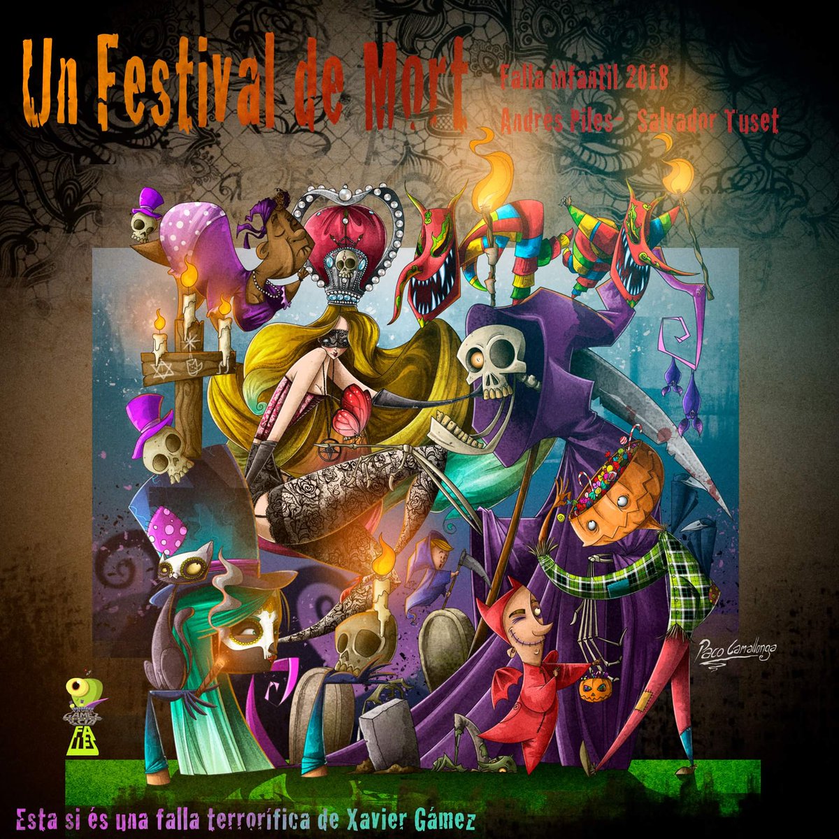 MalaltdeFalles's tweet image. "Un festival de mort" de Xavier Gámez per la @FallaAPiles infantil 2018 #falles #falles2018 #València #fallas #fallas2018