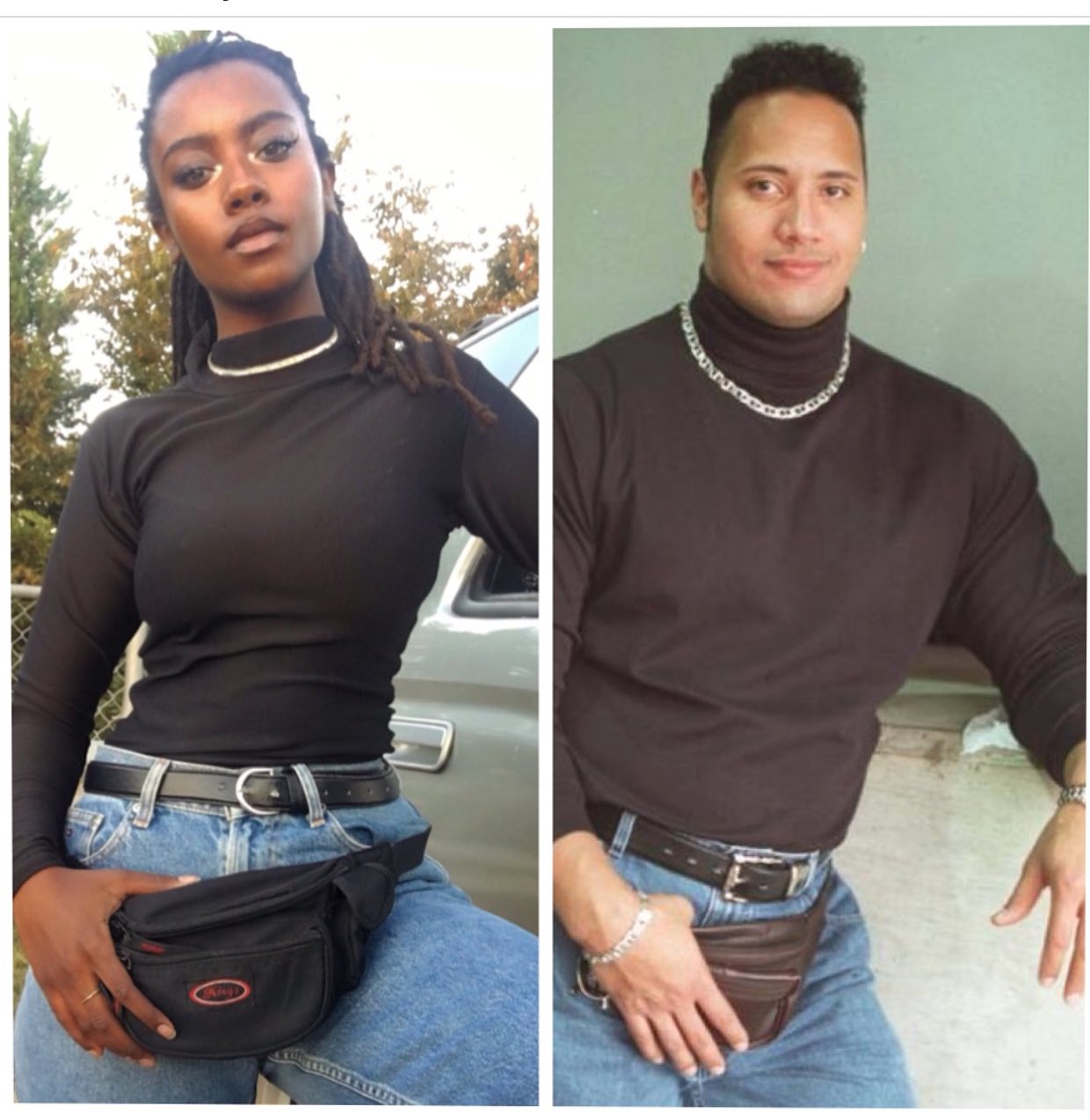 Statistisk Velsigne Påstand Blk Women In Costume on Twitter: "🙌🏾 @aliya.will recreates The Rock's  iconic fanny pack photo. #blackwomenincostume #photorecreation .  https://t.co/DOPBMFyMCH https://t.co/dGRPVSMVXP" / Twitter