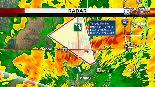 TORNADO WARNING for Westchester and part of west Miami-Dade until 1:45pm. Take shelter or stay indoors! https://t.co/8r86oYUVjh
