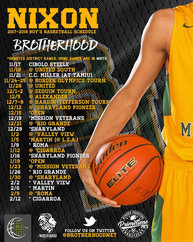 BrotherhoodNet's tweet photo. 2017-18 Basketball Schedule 🏀🐎 #brotherhood https://t.co/azZca9SGI8