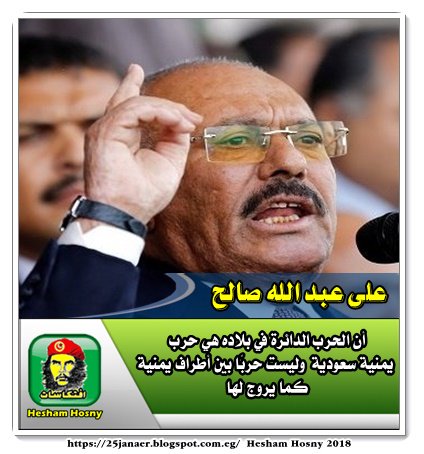 على عبد الله صالح : أن الحرب الدائرة في بلاده هي حرب يمنية سعودية وليست حربًا بين أطراف يمنية كما يروج لها