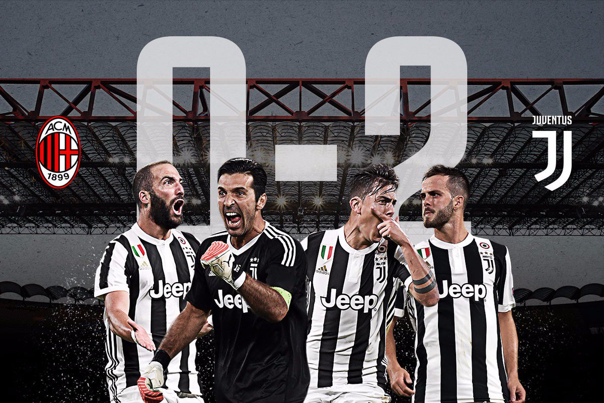 juventusfc's tweet photo. FINISCE QUI! UNA GRANDE JUVE ESPUGNA SAN SIRO! #MilanJuve 0-2! https://t.co/NfTu1j7OL1