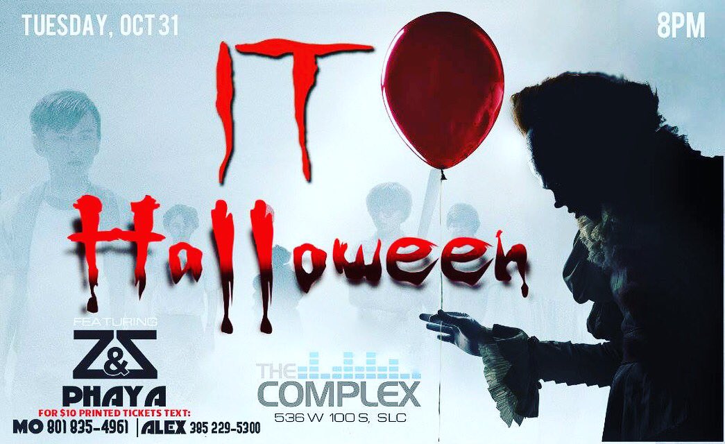 Yeecii_'s tweet photo. RT TO WIN FREE TICKETS 

IT - HALLOWEEN COSTUME PARTY

@ComplexSLC Tues Oct 31s - 8PM

1,000 Tickets Sold! 2,000+ Expected 

(All Ages) https://t.co/G56rqub9Wp