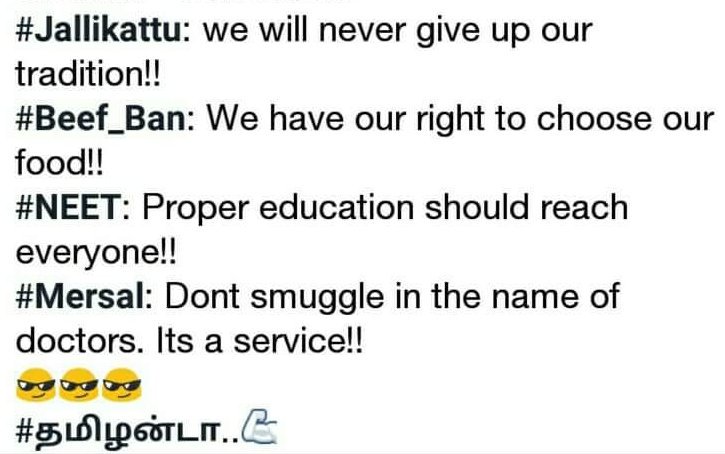 JunctionCinema's tweet photo. This year 2017 is very special for tamil people. Proudtobe. #jallikattu #beef_ban #neet #Mersal https://t.co/Gb9JVDjQfH
