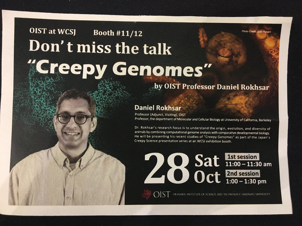 brianlinworks's tweet photo. Quite a crowd gathered to hear about Japan’s #creepyscience at #WCSJ2017 from @OISTedu. Don’t miss the redux at 130pm! https://t.co/1AuyxAp75o