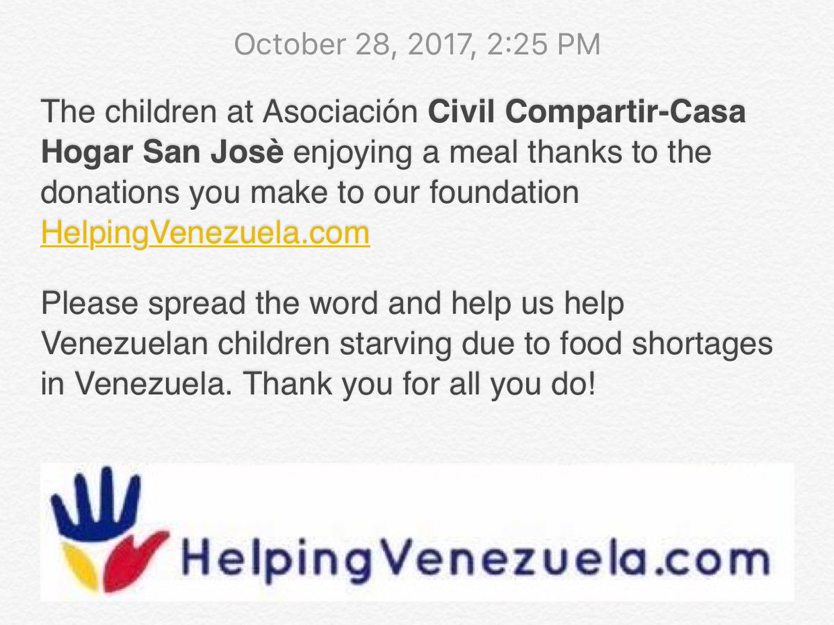 imvzlan's tweet photo. Please spread the word and help us help Venezuelan children starving due to food shortages in Venezuela. Thanks you!

#SOSVenezuela https://t.co/A8lRFh8MMb