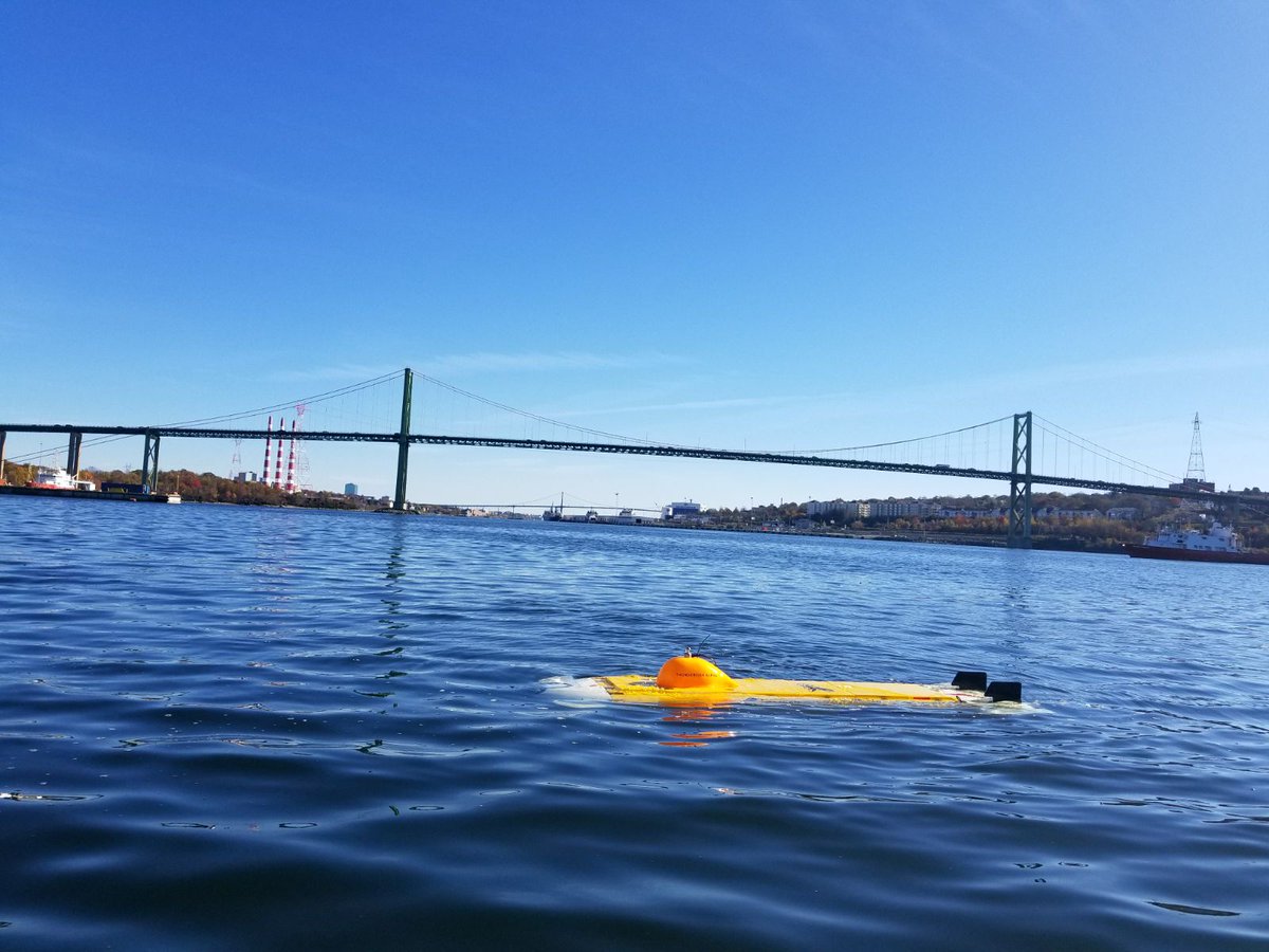 KrakenRobotics's tweet photo. Out for a swim! Mine garden course on a sunny Saturday #ThunderFish #AUV #SAS #Halifax #drones #minehunting @LeewayMarine https://t.co/fNSVL6Gnbl