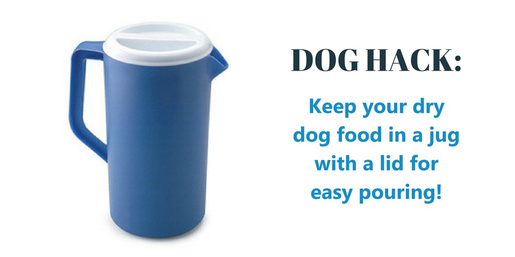 DogiZone's tweet photo. #DogHack: Keep your dry dog food in a plastic jug with a lid for easy pouring! 🐾 https://t.co/5nqF5EFDdF