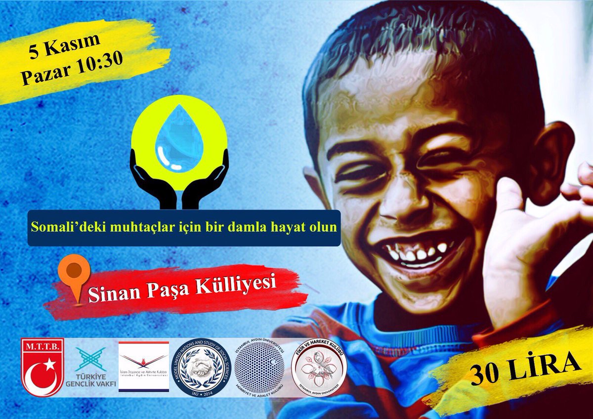 Su hayattır ve her insanın yaşam hakkı vardır. Sen de gel Somali can bulsun, hayat damarlarına kan gitsin.