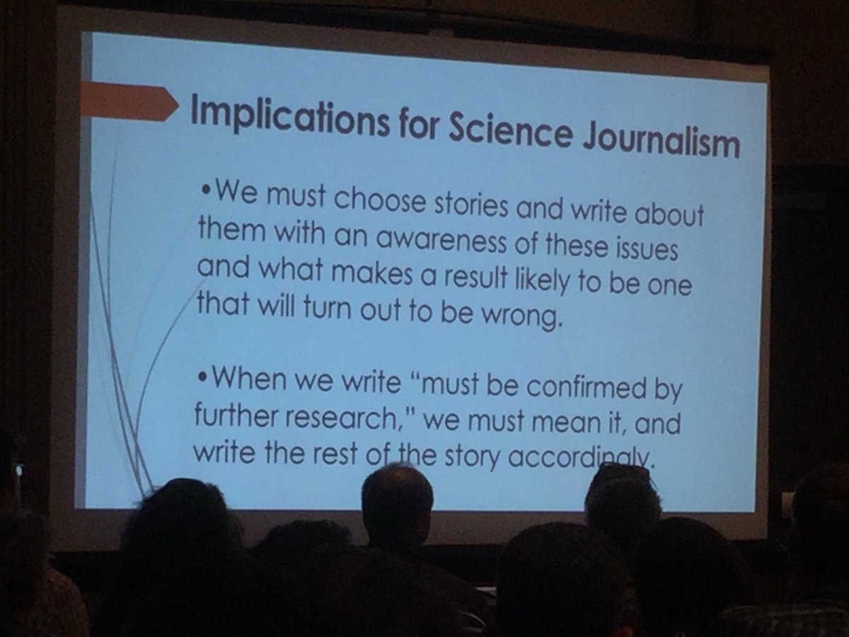 lucatbarone's tweet photo. Good advises on how to cover poorly research #WCSJ2017 @tom_siegfried #StatsJournalism https://t.co/DZPghYd7hy