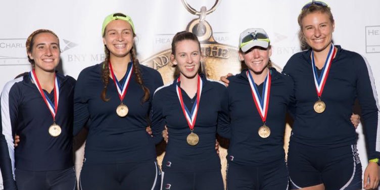 UofNH's tweet photo. Congratulations to @UNHRowing for its first-place finish at the Head of the Charles regatta last weekend! 💙 #IBelieveInUNH https://t.co/eu8LchAHaO