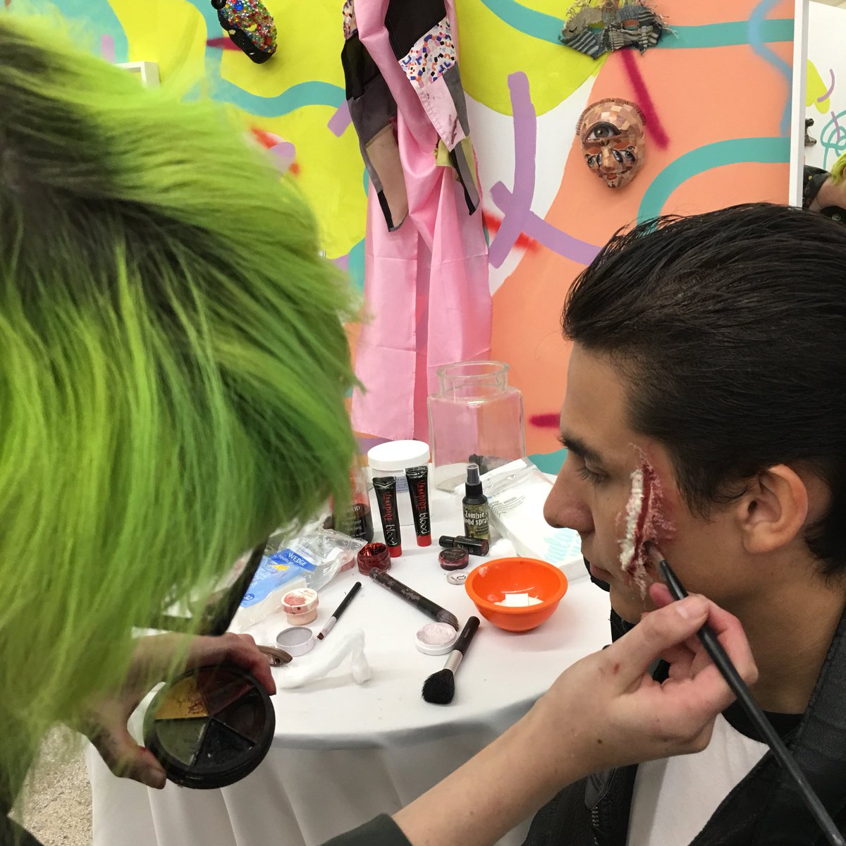 CharlotteStreet's tweet photo. #FutureRitual’s pre-party has begun! People are showing up in some spooooky costumes and makeup! https://t.co/6wgDlbjaor