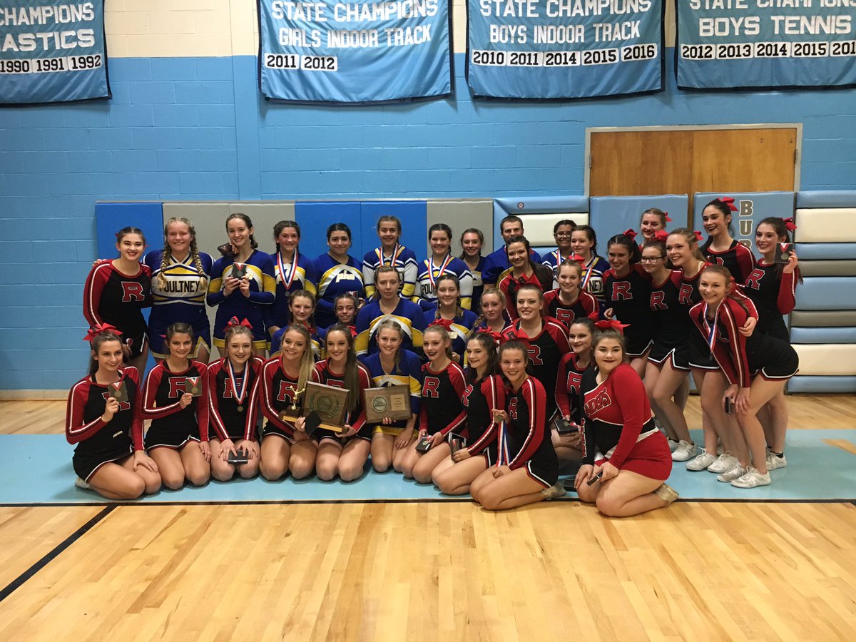 PoultneyCheer's tweet photo. These girls and boy kicked some serious butt today!  Second place in the competition and we were voted most spirited team! 😁 #gamedaystrong https://t.co/LozfNT5w2e