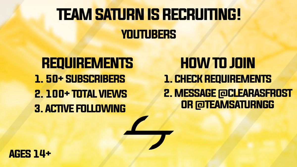 ClearAsFrost's tweet photo. Are you looking for a team? @TeamSaturnGG @ClearAsFrost 

@FlyRts @NightRTs @FindMeAClan @FindMeClan @HyperRTs @Bear_Retweets https://t.co/BIZEkVQnsR