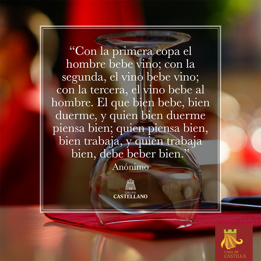 Nosotros felices. Dejemos que el #vino nos beba #Gastronomía #GrupoCastellano