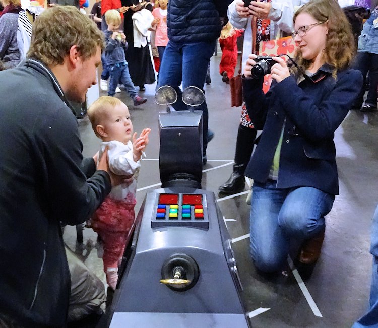 A digital bark out to my youngest fan of the day, this little girl was fascinated by my ears and tail. #K9love <a href="/MakerFaireDERBY/">Maker Faire Derby</a> #DMMF17