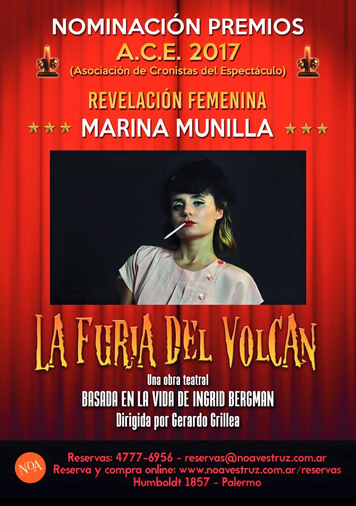 No se pierdan #LaFuriaDelVolcán es excelente ! Hoy 20:00 🎭 Gran trabajo de los amigos <a href="/damianmacera/">Masa</a> <a href="/marinamunilla/">Marina Munilla</a> 👏👏