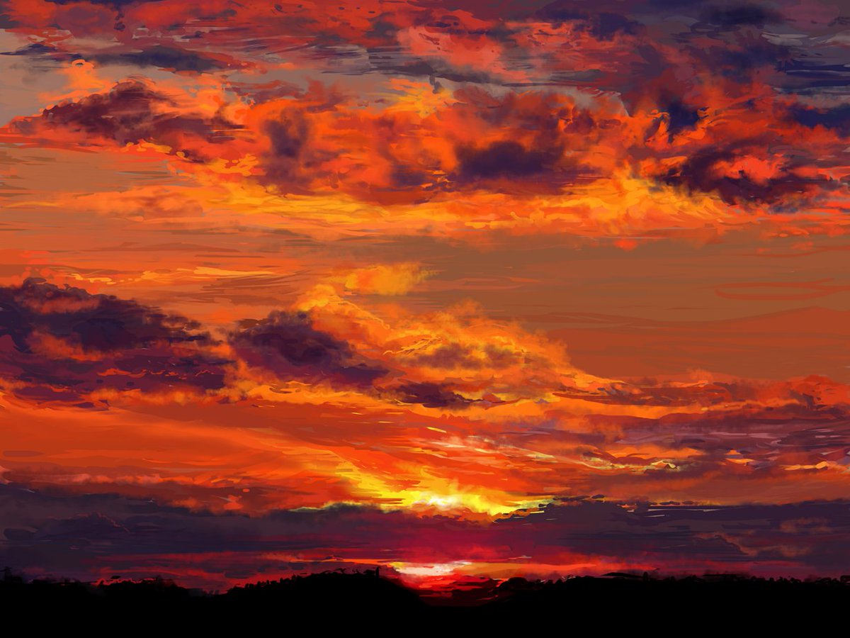 Julia Igova Sunset Sunset Sky Skyline Cloud Cloudart Drawing Illustration Tinyartist Tinyartists Digital