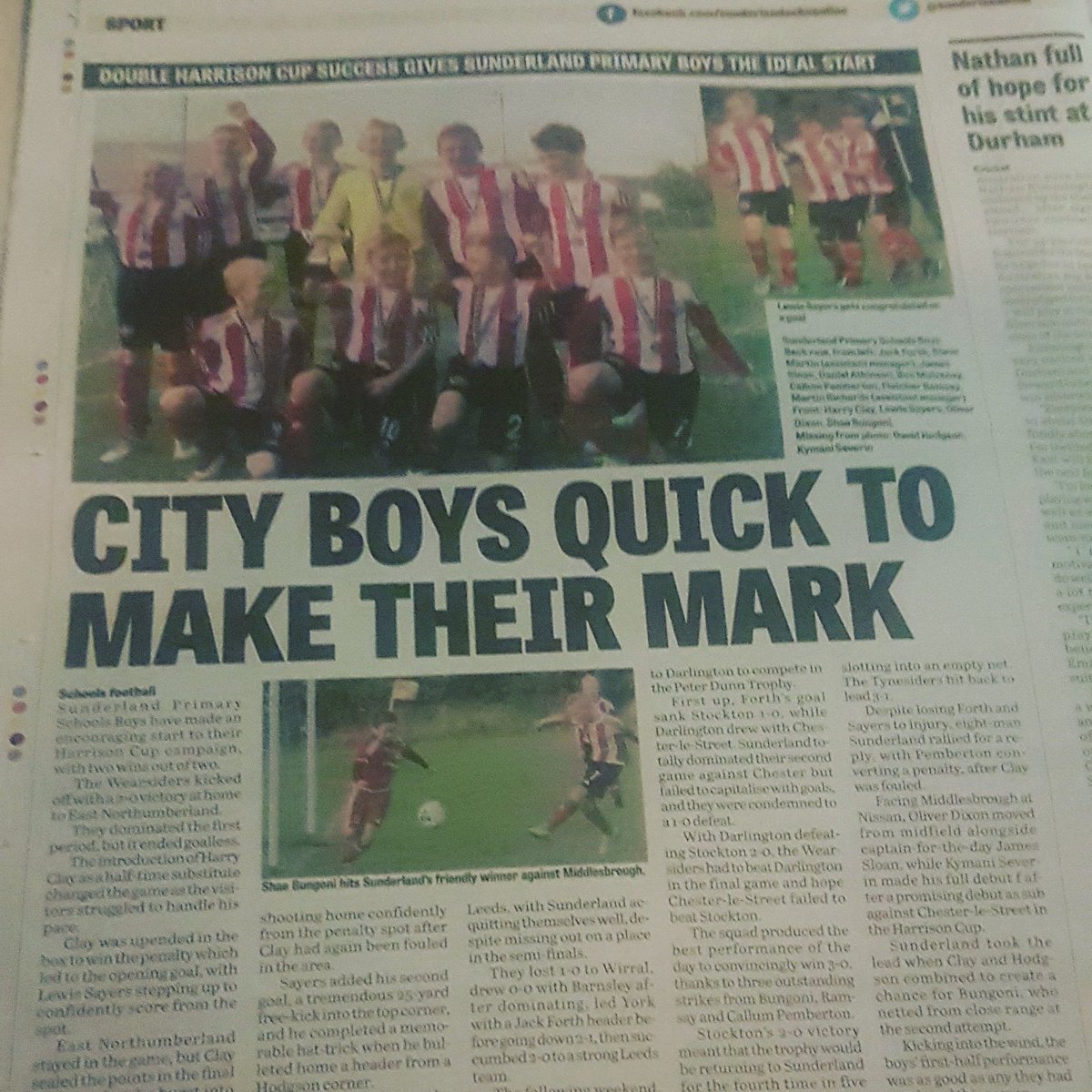 cherellelock86's tweet photo. @ChrisTarpey1980 @nsprimary @MrsCurley18 @MissShrubb16 @IainLongstaff Boys in echo last night ⚽⚽ #superproud https://t.co/Urne7WGWvj