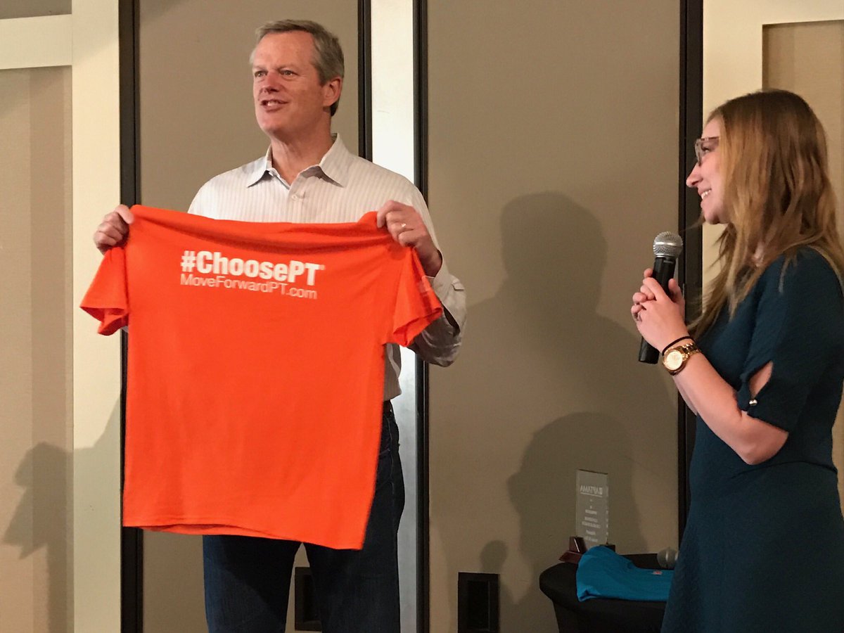 APTA_official's tweet photo. Thanks to @MassGovernor for joining @Aptaofma and @HeathJenningsPT to discuss the opioid epidemic and #ChoosePT. https://t.co/zzQDKjqbdf