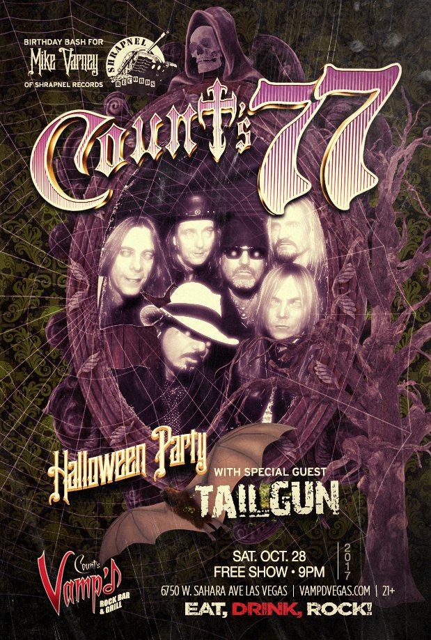 VampdVegas's tweet photo. TONIGHT! #RockNRoll with @DannyCountKoker & @COUNTS77! #Tailgun opens the show at 9:30PM #FREE #Halloween #MikeVarneyBday ๐ธ@VampdVegas ๐ค๐ป๐ https://t.co/vZscm94vIh