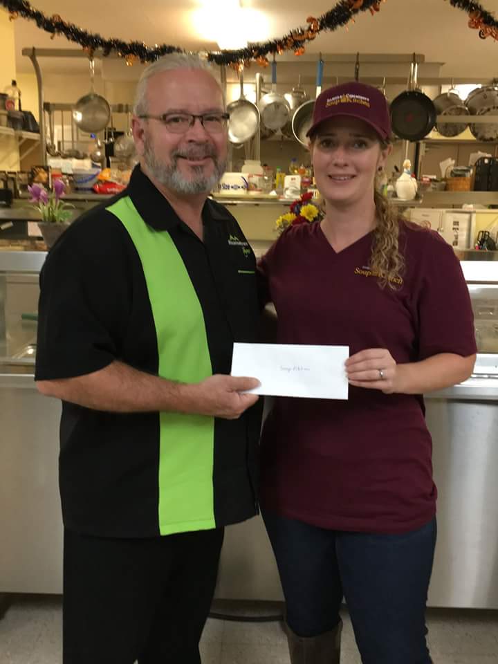 MTS sang for the Mt. Pleasant Soup Kitchen volunteers...and made a donation. <a href="/barbershopnews/">Barbershop Harmony Society</a>