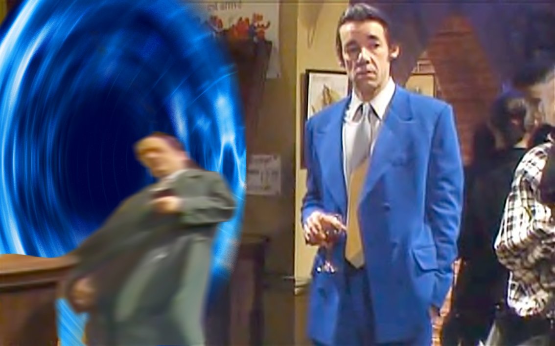 MemoryAssistant's tweet photo. Retweet if you remember when Del-Boy fell through a wormhole! #OnlyFools #ClassicSitcom #ATearInTheSpaceTimeContinuum #Plonker https://t.co/tGhuK2cRgM