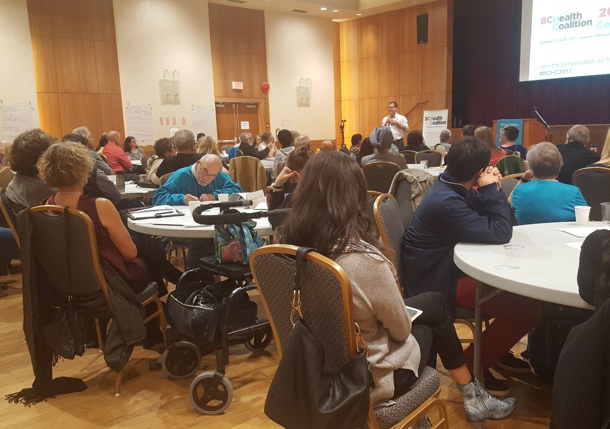 HospEmpUnion's tweet photo. Our Health Minister @adriandix is speaking to a full house at #bchc2017 about importance of dealing with the social determinants of health. https://t.co/wX9ad6zuGf