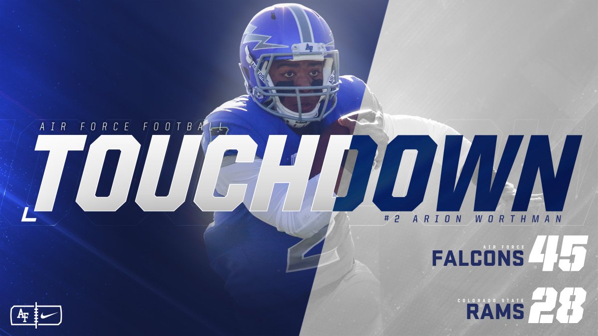 AF_Football's tweet photo. Arion Worthman untouched as he runs into the end zone for the 7 yard TD. #letsfly #AFvsCSU #BeatCSU https://t.co/5uKwVrRr9w