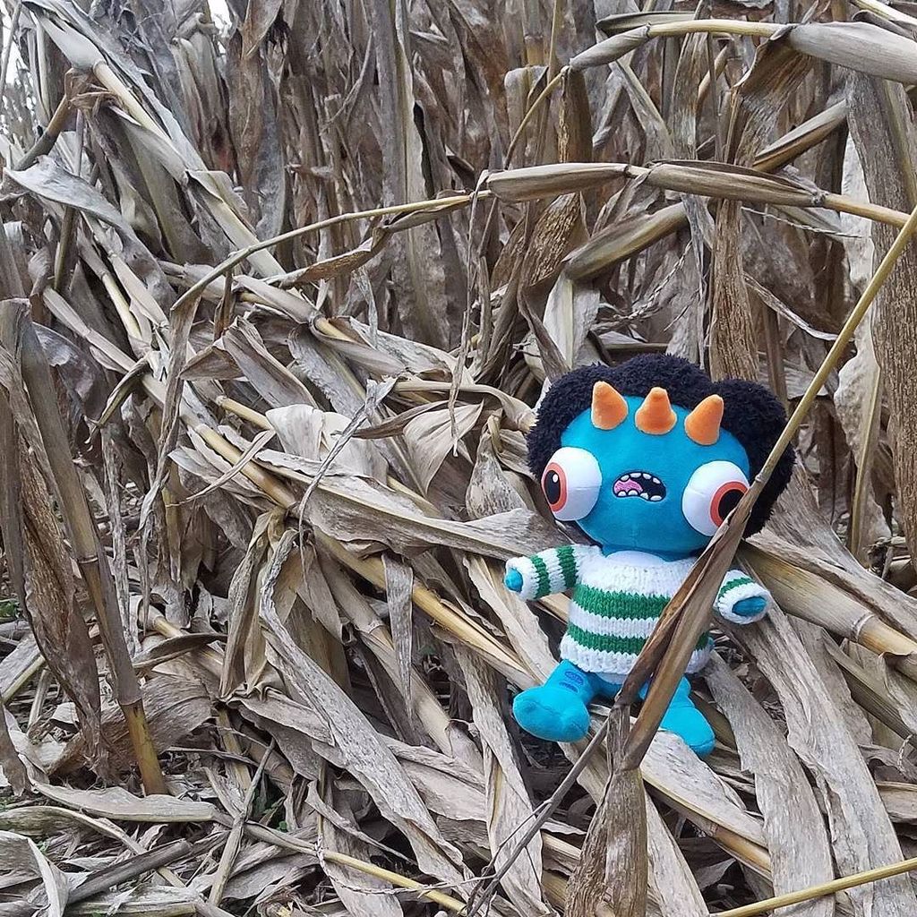 kitchenpenguin's tweet photo. There's a wild #Stompadon in the corn maze. Run for your lives! #kaijuofinstagram #cornmaze #autumn https://t.co/ODiGoD4ScT https://t.co/UFgIR6Kt0F