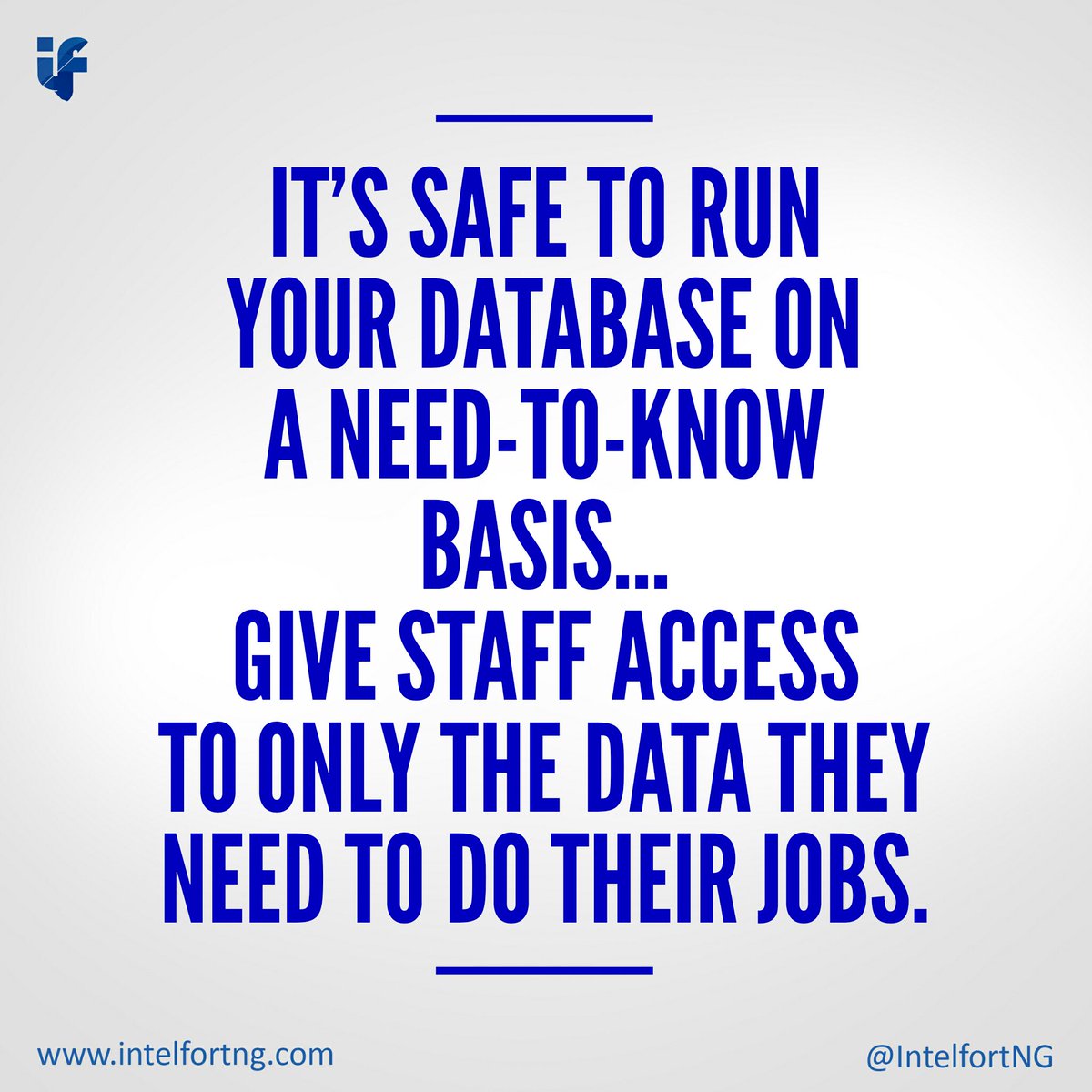 IntelfortNg's tweet photo. #intelforttips: This way you can make sure your #data is in safe hands and there are less bad data problems
#dataadministration https://t.co/Wfcxj9TXdK