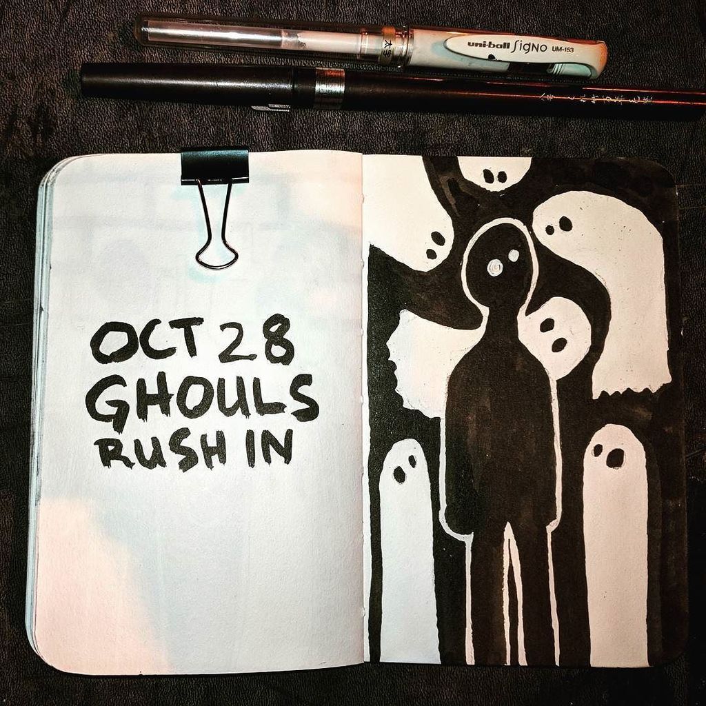 ivoryocean's tweet photo. Ghostie! You're surrounded by...well...ghosties! 👻 #inktober2017 + #drawlloween2017 #ghoulsrushin #shadowdude #gho… https://t.co/NDAwehOCiI https://t.co/Yp7r1lhCtG